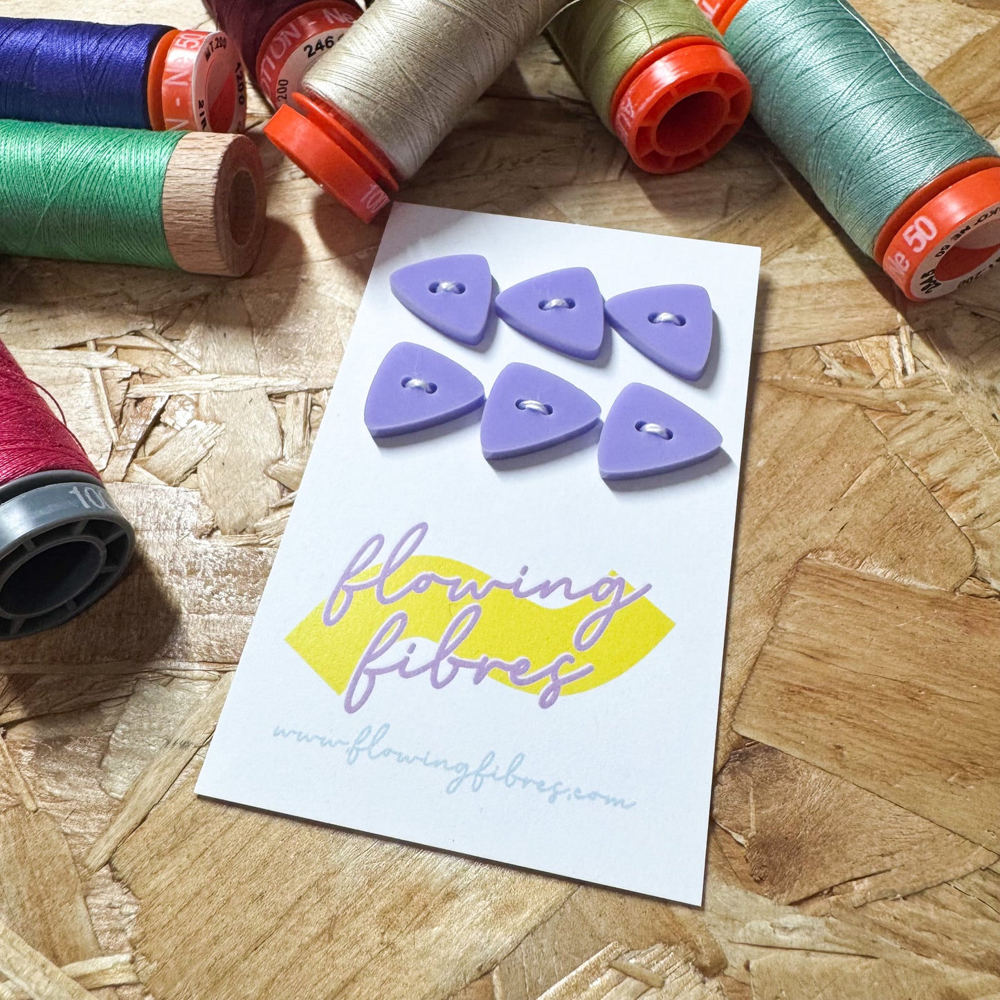 Lilac Triangle Buttons - 15mm