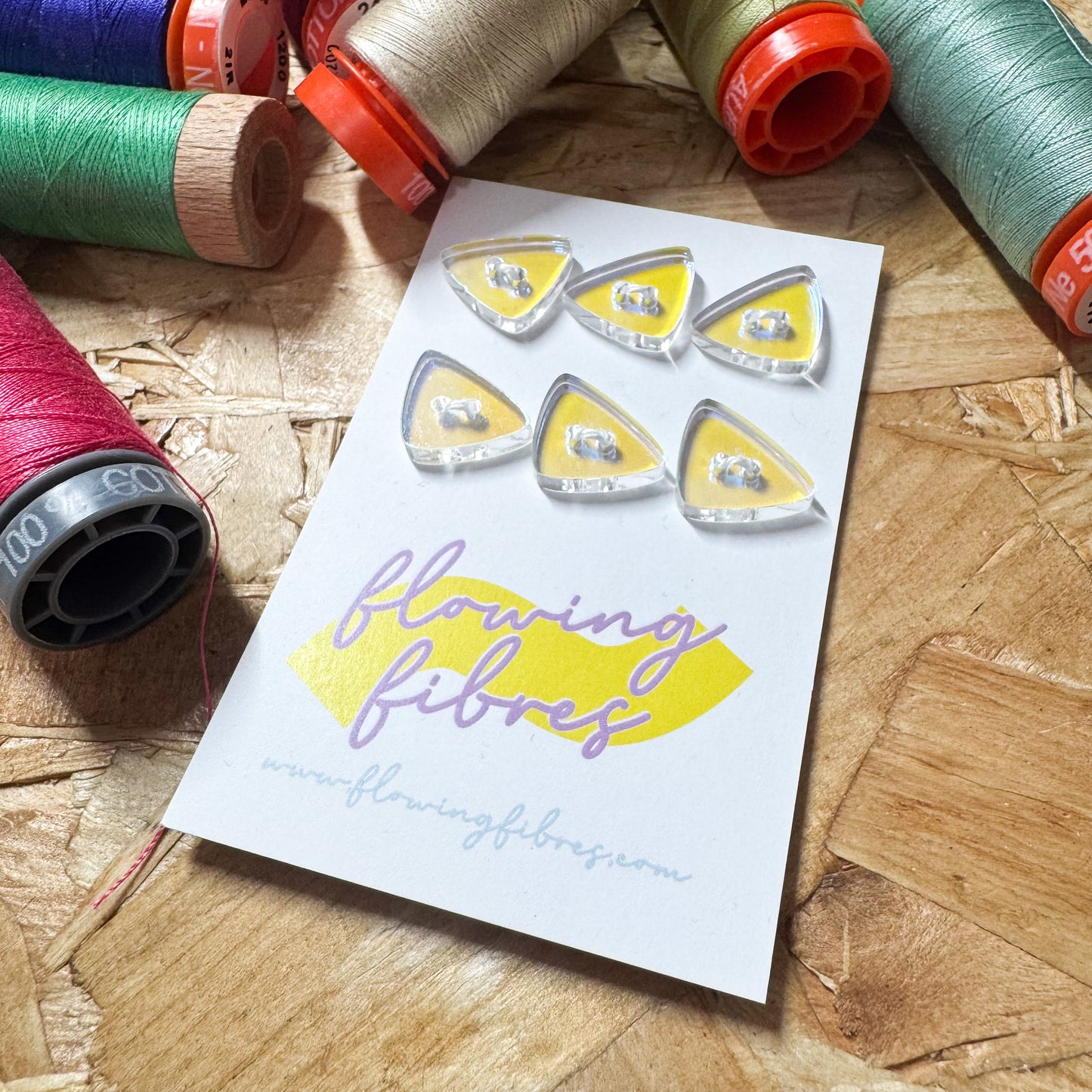 Iridescent Triangle Buttons - 15mm