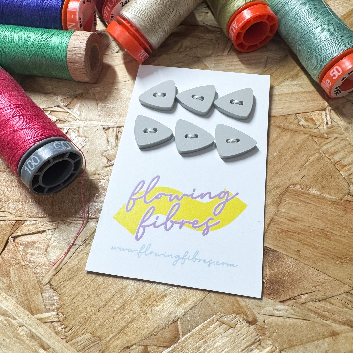 Grey Triangle Buttons - 15mm