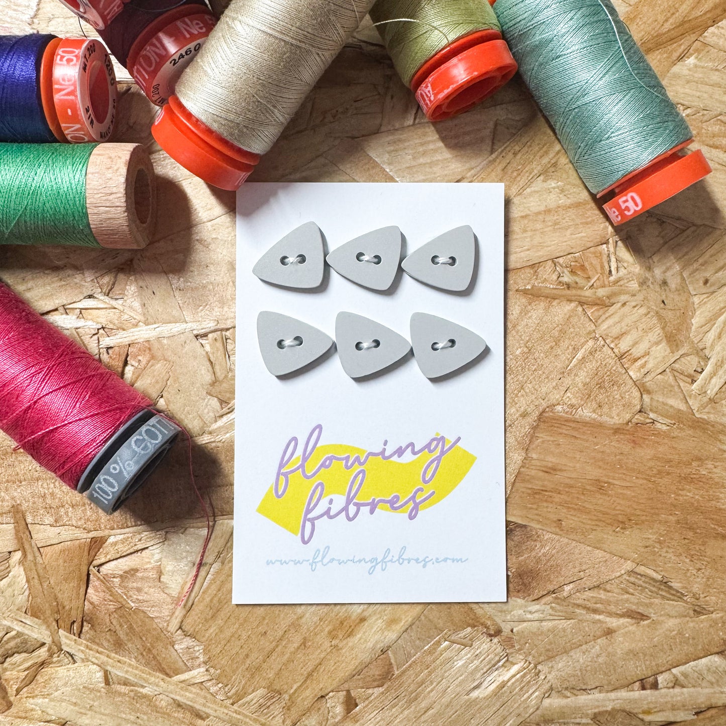 Grey Triangle Buttons - 15mm