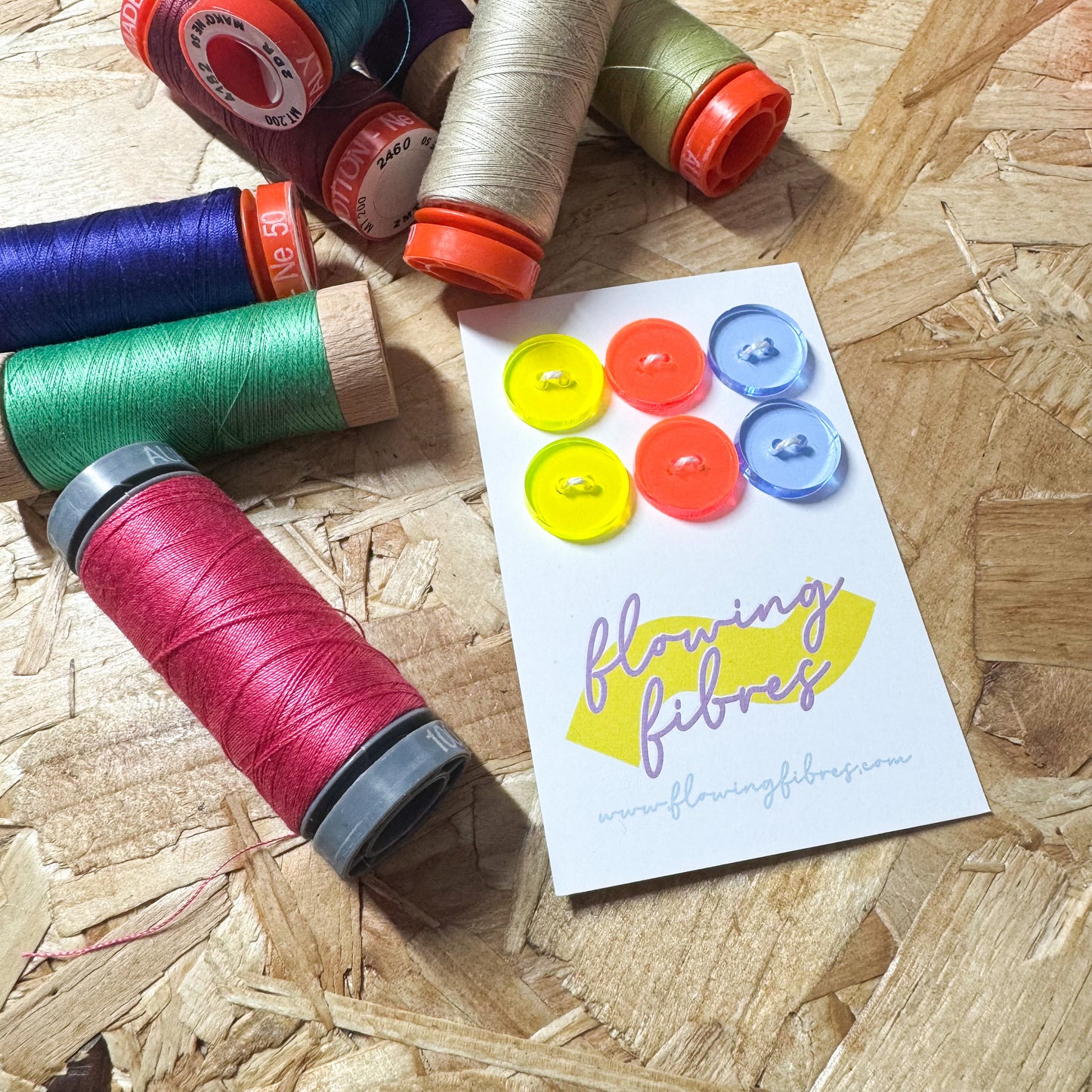 Neon Mix Circle Buttons - 15mm