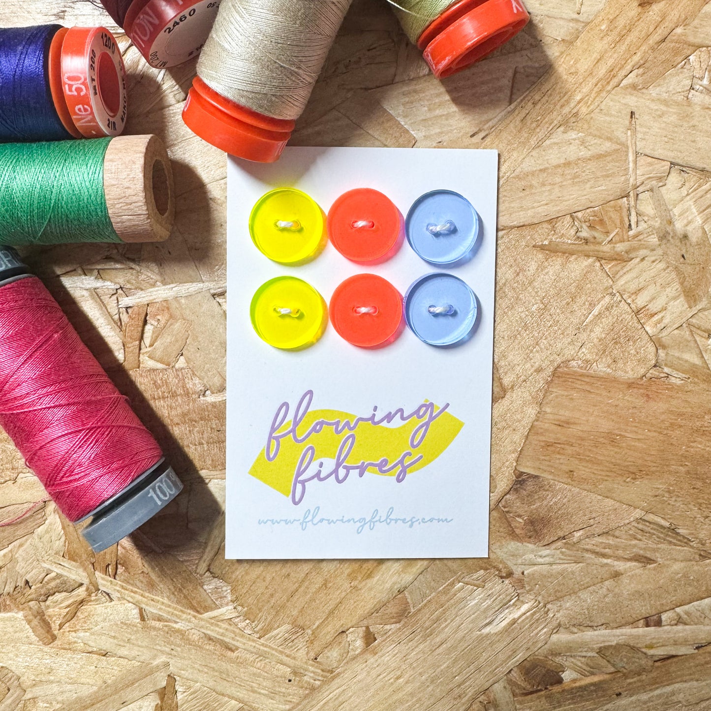 Neon Mix Circle Buttons - 15mm