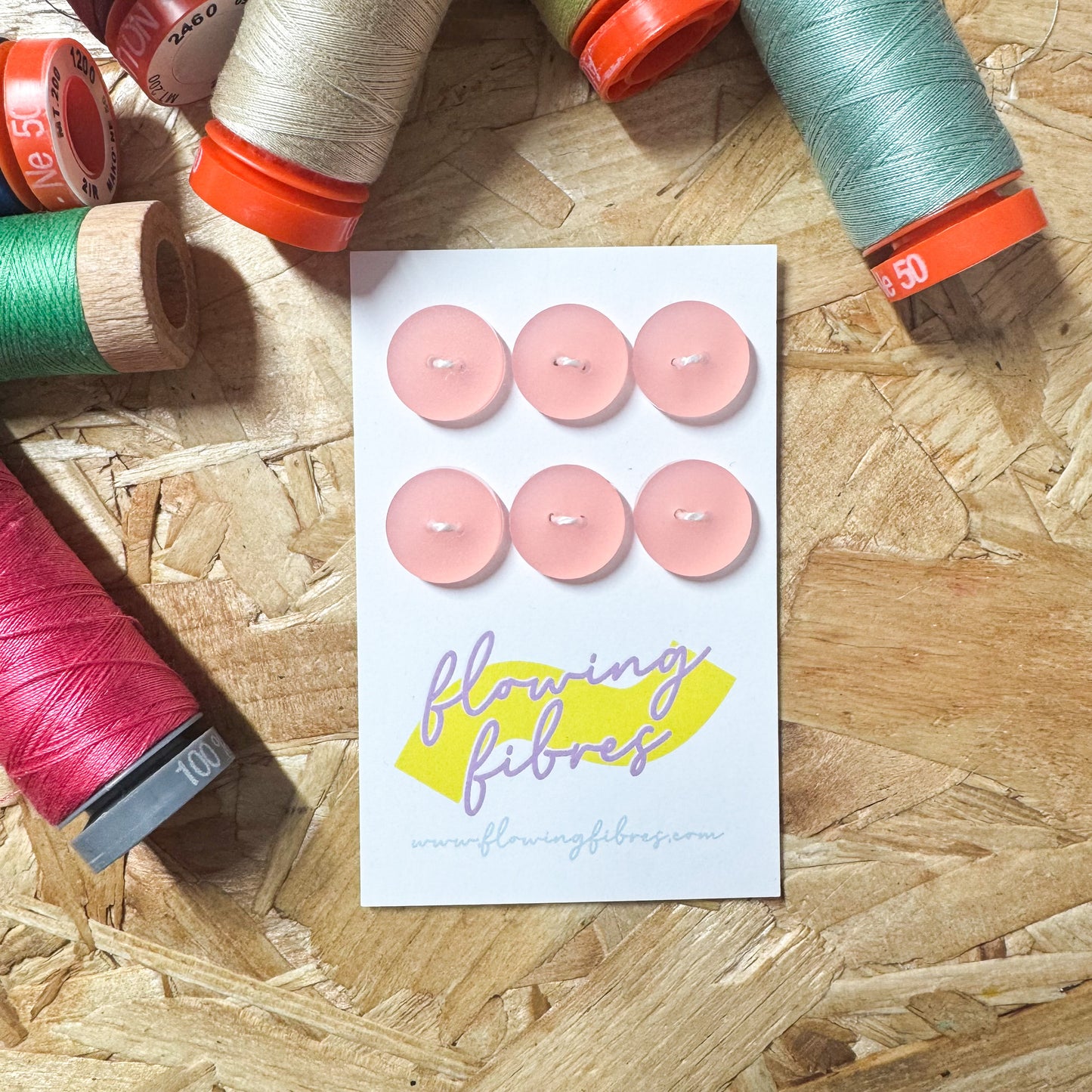 Pastel Pink Circle Buttons - 15mm