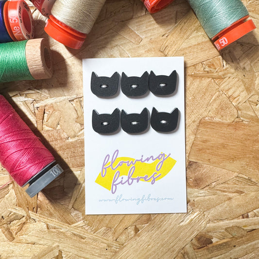 Black Cat Buttons - 15mm