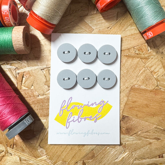 Dusty Blue Circle Buttons - 15mm