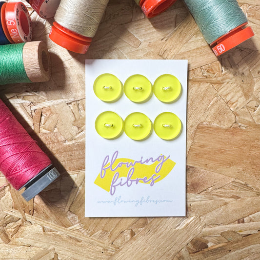 Pastel Yellow Circle Buttons - 15mm