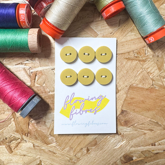 Mustard Yellow Circle Buttons - 15mm