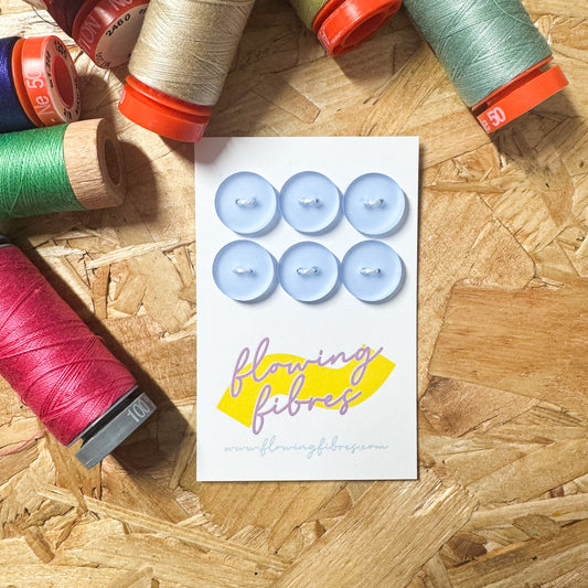 Neon Blue Circle Buttons -15mm