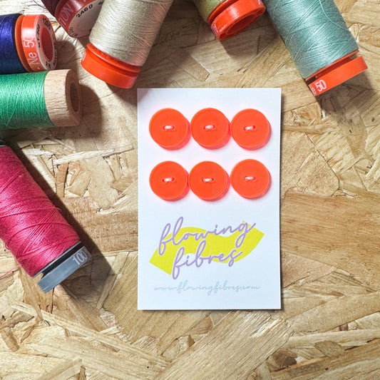 Neon Orange Circle Buttons-15mm