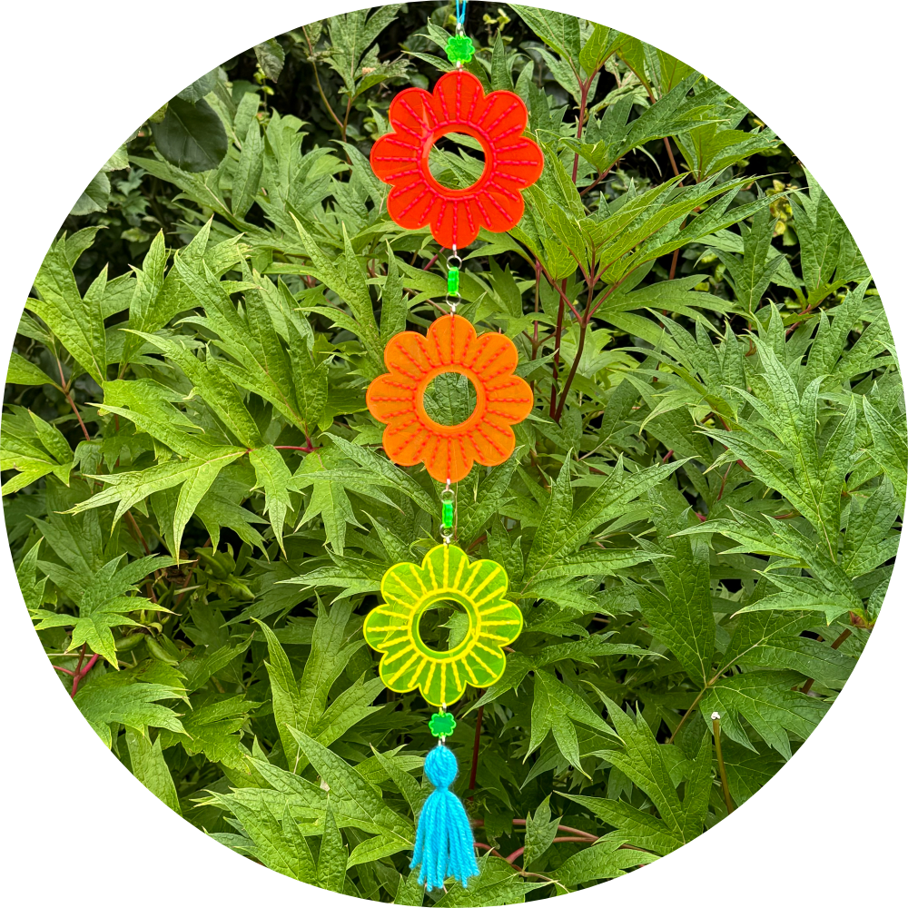 Stitched Flower Sun Catcher