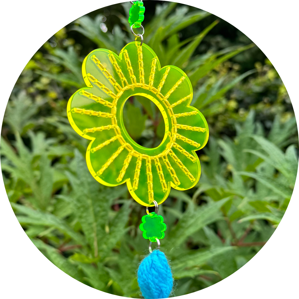 Stitched Flower Sun Catcher