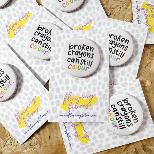 Broken Crayons Button Badge