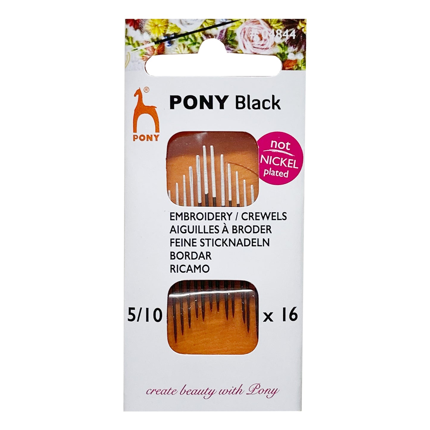 Pony Black Size 5/10 Crewel Embroidery Needles